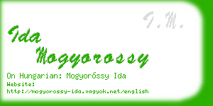 ida mogyorossy business card